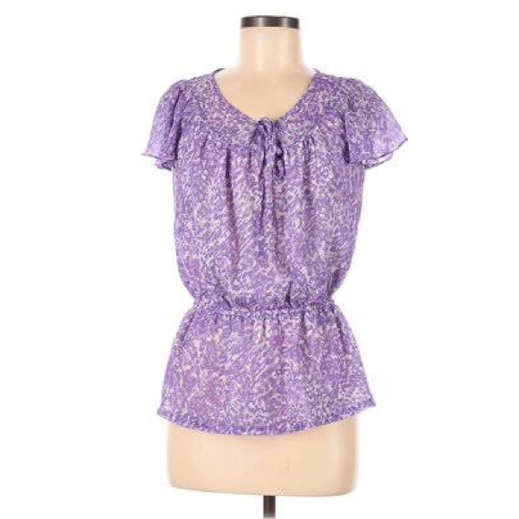 Apt. 9 Tops - Apt 9 Floral Print Tie Front Peplum Blouse